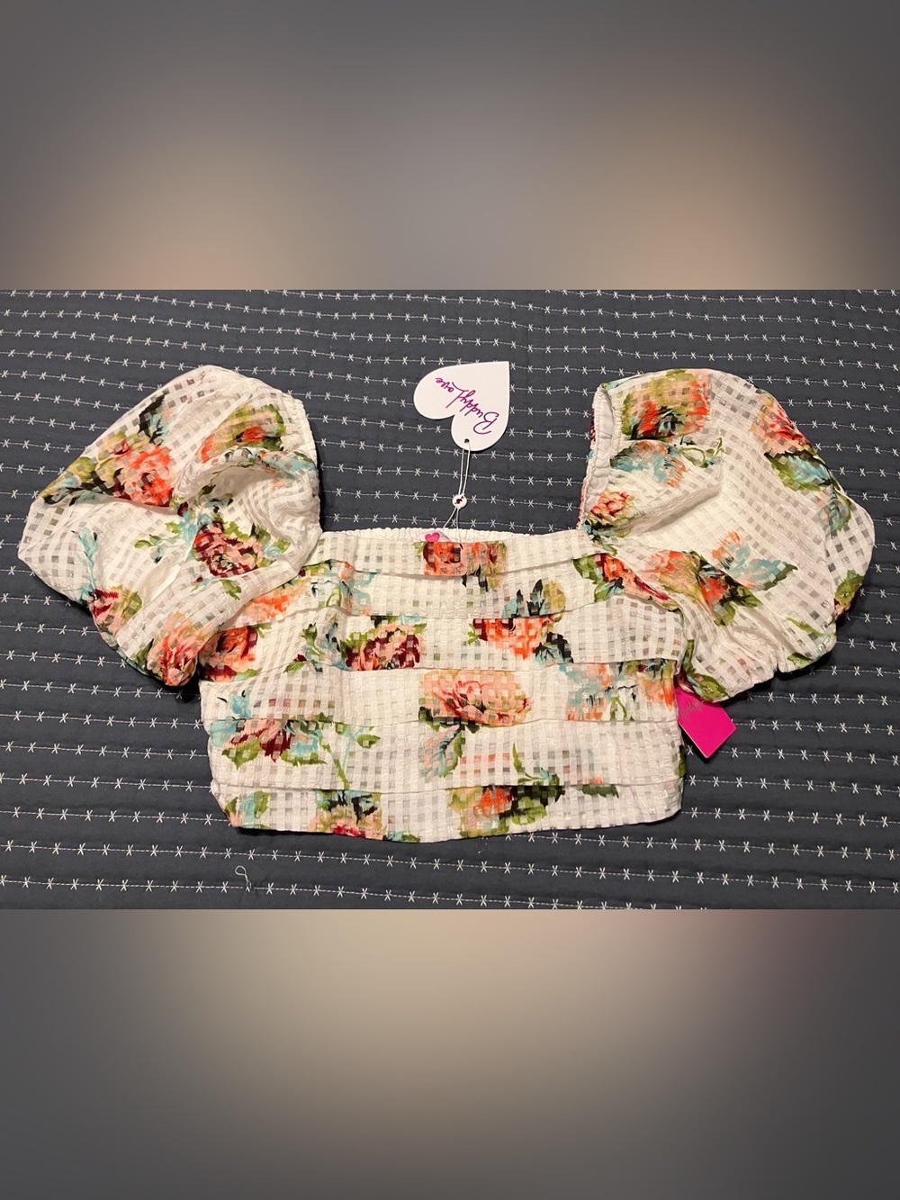 BuddyLove Scottish Rose check puff sleeve top and skirt set - Picture 4 of 12